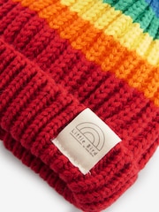 Little Bird by Jools Oliver Red/Blue Rainbow Striped Mittens/Gloves Set - Image 7 of 8