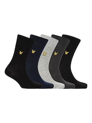 Lyle & Scott Natural Cotton Socks 5 Pack - Image 1 of 8