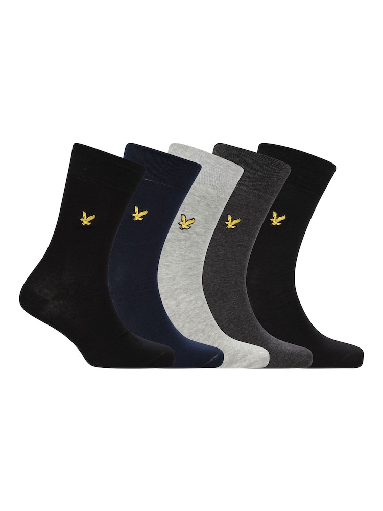 Lyle & Scott Natural Cotton Socks 5 Pack - Image 1 of 8