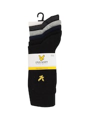 Lyle & Scott Natural Cotton Socks 5 Pack - Image 7 of 8