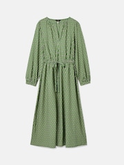 Joules Imogen Green Long Sleeve Belted Midi Dress - Image 1 of 1
