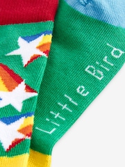 Little Bird by Jools Oliver Multi Star and Checkerboard Socks 5 Pack - Image 10 of 11