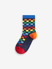 Little Bird by Jools Oliver Multi Star and Checkerboard Socks 5 Pack - Image 3 of 11