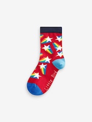 Little Bird by Jools Oliver Multi Star and Checkerboard Socks 5 Pack - Image 4 of 11