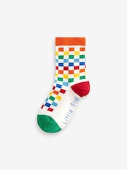 Little Bird by Jools Oliver Multi Star and Checkerboard Socks 5 Pack - Image 5 of 11