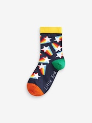Little Bird by Jools Oliver Multi Star and Checkerboard Socks 5 Pack - Image 6 of 11