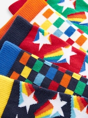 Little Bird by Jools Oliver Multi Star and Checkerboard Socks 5 Pack - Image 8 of 11
