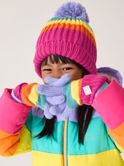 Little Bird by Jools Oliver Multi Rainbow Striped Mittens/Gloves Set - Image 1 of 7