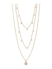 PILGRIM Gold Tone Chayenne Recycled Layered Crystal Necklace - Image 1 of 4