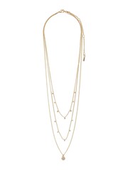 PILGRIM Gold Tone Chayenne Recycled Layered Crystal Necklace - Image 2 of 4