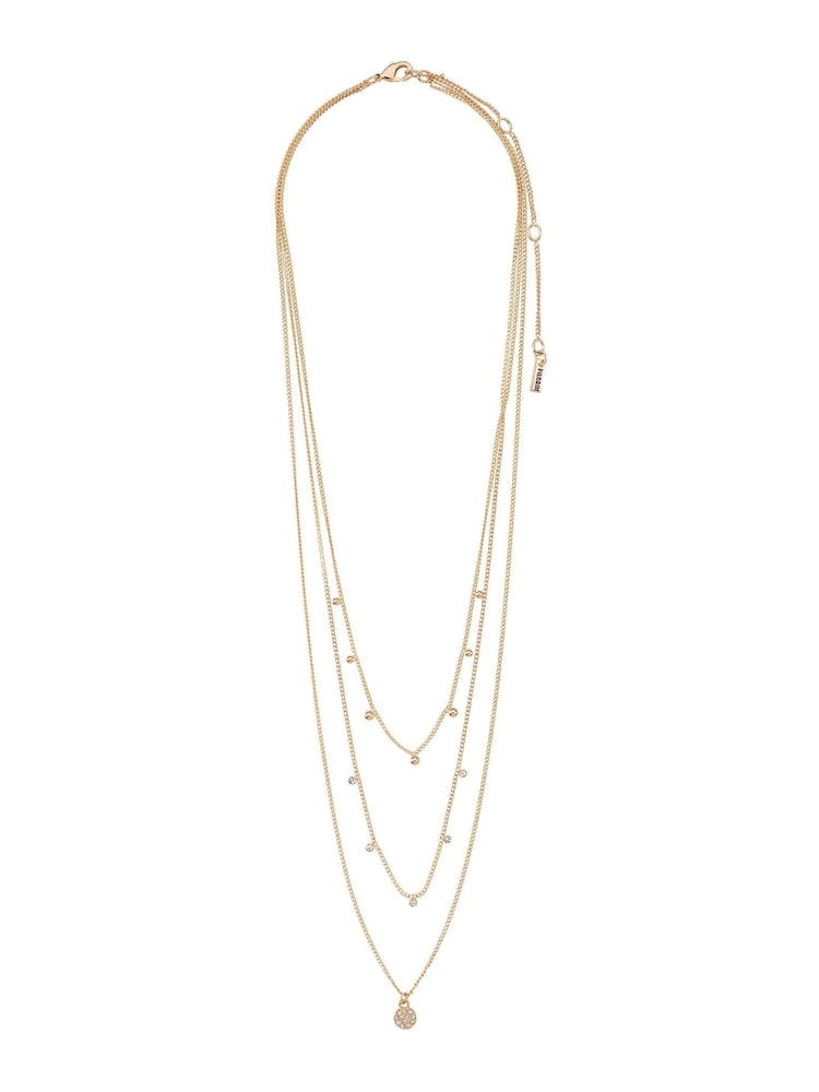 PILGRIM Gold Tone Chayenne Recycled Layered Crystal Necklace - Image 2 of 4