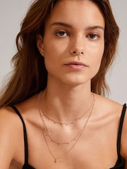 PILGRIM Gold Tone Chayenne Recycled Layered Crystal Necklace - Image 4 of 4