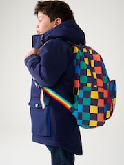 Little Bird by Jools Oliver Navy Checkerboard Bag Rainbow Backpack - Image 3 of 9