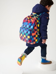 Little Bird by Jools Oliver Navy Checkerboard Bag Rainbow Backpack - Image 5 of 9