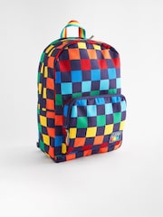 Little Bird by Jools Oliver Navy Checkerboard Bag Rainbow Backpack - Image 6 of 9