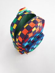 Little Bird by Jools Oliver Navy Checkerboard Bag Rainbow Backpack - Image 7 of 9