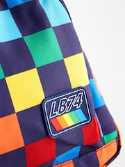 Little Bird by Jools Oliver Navy Checkerboard Bag Rainbow Backpack - Image 8 of 9