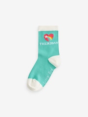 Little Bird by Jools Oliver Multi Pastel Rainbow Days of the Week Socks 7 Pack - Image 5 of 7