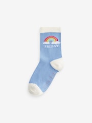 Little Bird by Jools Oliver Multi Pastel Rainbow Days of the Week Socks 7 Pack - Image 6 of 7