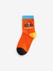 Little Bird by Jools Oliver Multi Bright Rainbow Days of the Week Socks 7 Pack - Image 3 of 10