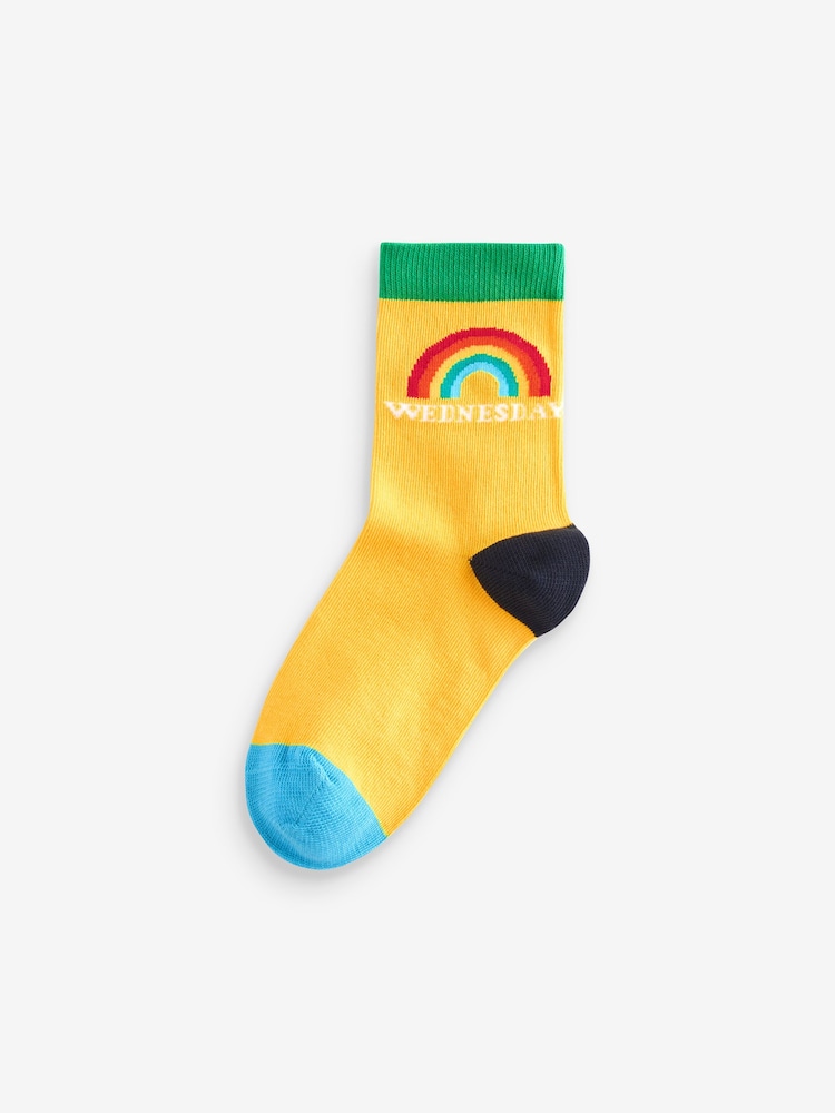 Meerkleurig - Little Bird by Jools Oliver set van 7 paar sokken met regenboogdagen - Image 4 of 10