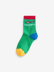 Little Bird by Jools Oliver Multi Bright Rainbow Days of the Week Socks 7 Pack - Image 5 of 10