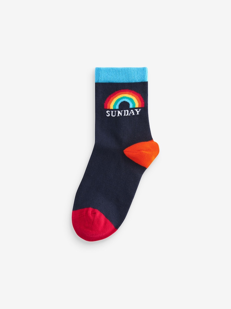 Meerkleurig - Little Bird by Jools Oliver set van 7 paar sokken met regenboogdagen - Image 7 of 10