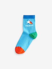 Little Bird by Jools Oliver Multi Bright Rainbow Days of the Week Socks 7 Pack - Image 8 of 10