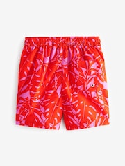 Bright Pink Leaf Printed Swim Shorts (3mths-16yrs) - Image 5 of 6