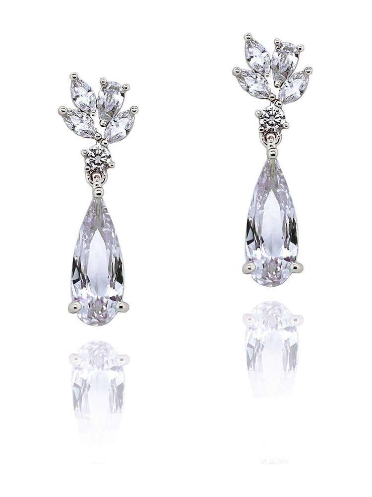 Ivory & Co Rhodium Harrogate Classic Crystal Drop Earring - Image 1 of 5