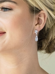 Ivory & Co Rhodium Harrogate Classic Crystal Drop Earring - Image 3 of 5