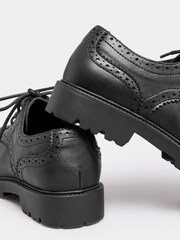 Yours Curve Black Extra Wide Fit Wide Fit Brouge Derby Shoes - Image 4 of 4