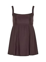 Yours Curve Brown Square Neck Core Swimdress - Image 5 of 6