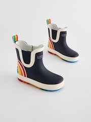Little Bird by Jools Oliver Navy Little Bird by Jools Oliver Rainbow Welly Boots - Image 2 of 5