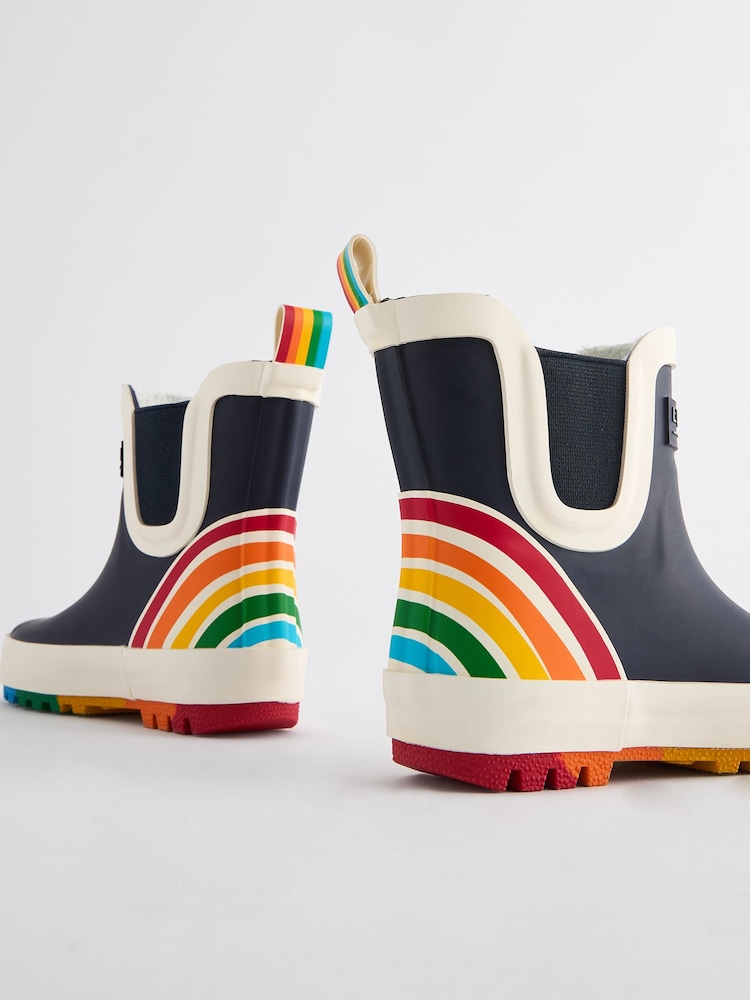 Little Bird by Jools Oliver Navy Little Bird by Jools Oliver Rainbow Welly Boots - Image 3 of 5