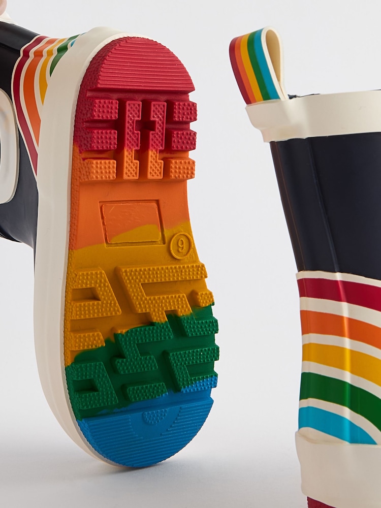 Little Bird by Jools Oliver Navy Little Bird by Jools Oliver Rainbow Welly Boots - Image 4 of 5