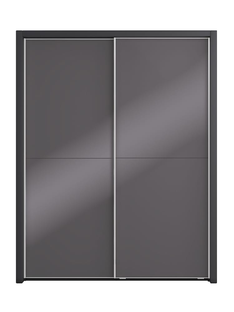 Wiemann Graphite Peyton Glass Sliding 1.6m Sliding Semi Fitted Wardrobe - Image 2 of 6
