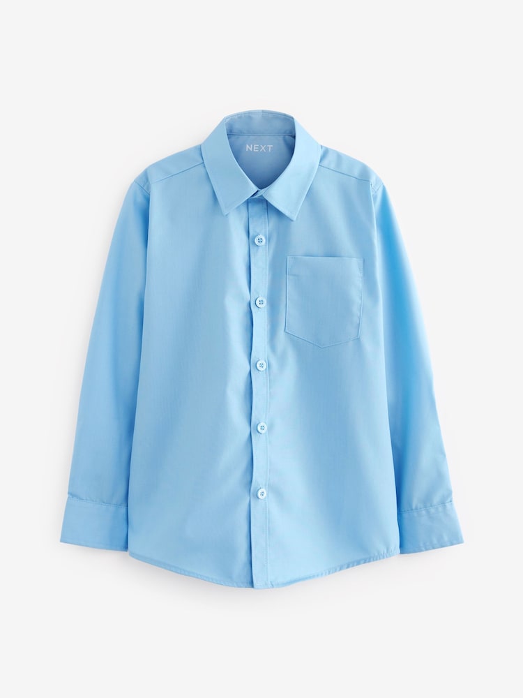 Blue Regular Fit Long Sleeve School 2 Pack Shirts (3-17yrs) - Image 7 of 7 Blue Regular Fit Long Sleeve School 2 Pack Shirts (3-17yrs) - Image 7 of 7