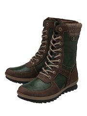 Lotus Brown Zip-Up Mid Calf Boots - Image 2 of 4