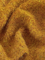 Ochre Yellow Bouclé Button Neck Jumper - Image 6 of 6