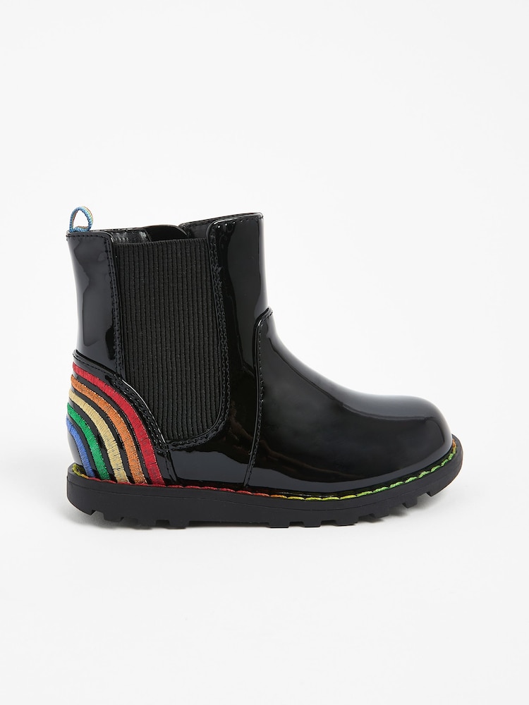 Little Bird by Jools Oliver Black Rainbow Chelsea Boots - Image 1 of 5