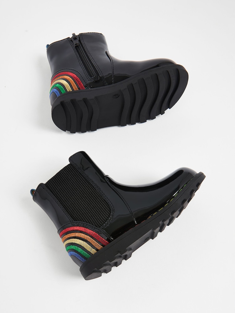 Little Bird by Jools Oliver Black Rainbow Chelsea Boots - Image 2 of 5