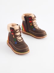 Little Bird by Jools Oliver Brown Lace up Hiker Boots - Image 1 of 7