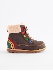Little Bird by Jools Oliver Brown Lace up Hiker Boots - Image 2 of 7