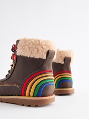 Little Bird by Jools Oliver Brown Lace up Hiker Boots - Image 5 of 7