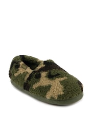 Totes Green Green Short Full Back Fleece Winter Slippers - Image 3 of 5