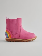 Little Bird by Jools Oliver Pink Rainbow Chelsea Boots - Image 1 of 6