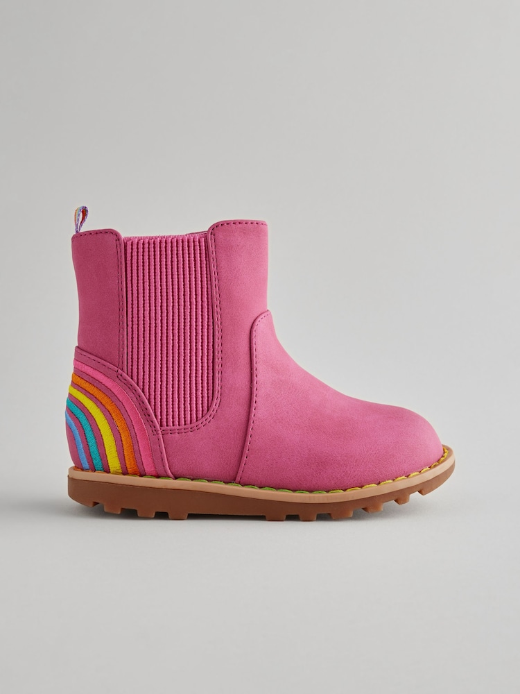 Little Bird by Jools Oliver Pink Rainbow Chelsea Boots - Image 1 of 6