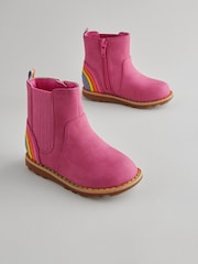 Little Bird by Jools Oliver Pink Rainbow Chelsea Boots - Image 2 of 6
