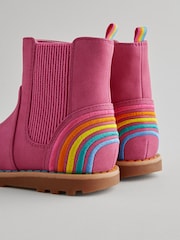 Little Bird by Jools Oliver Pink Rainbow Chelsea Boots - Image 3 of 6